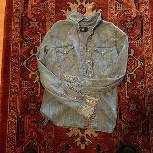 Ralph Lauren blue denim western shirt